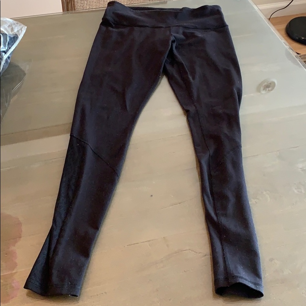 lululemon leggings with side floral mesh